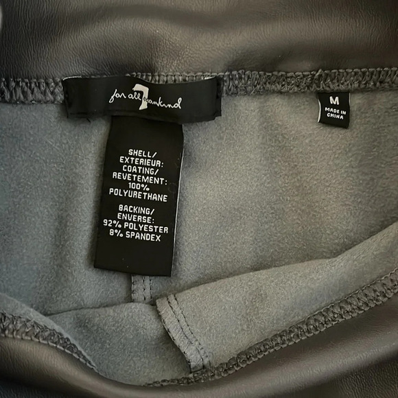 7 For All Mankind Faux Leather Leggings Grey NWOT, Size M - Picture 5 of 8